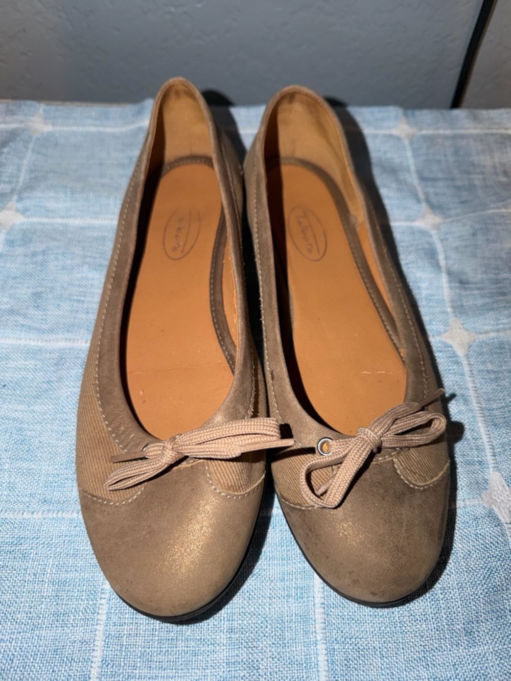 Talbots Taupe Bow Ballet Flats